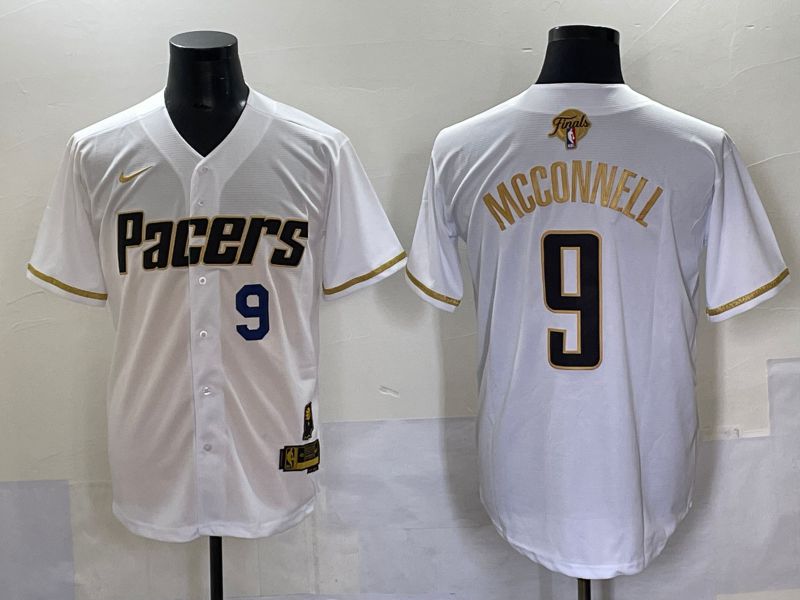 Men 2025 Indiana Pacers #9 Mcconnell White Joint Name NBA Jersey style 4->indiana pacers->NBA Jersey